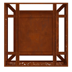 Feuerstelle Braun 80x80 cm Wetterfeststahl