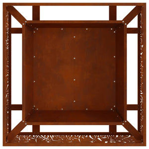 Feuerstelle Braun 80x80 cm Wetterfeststahl
