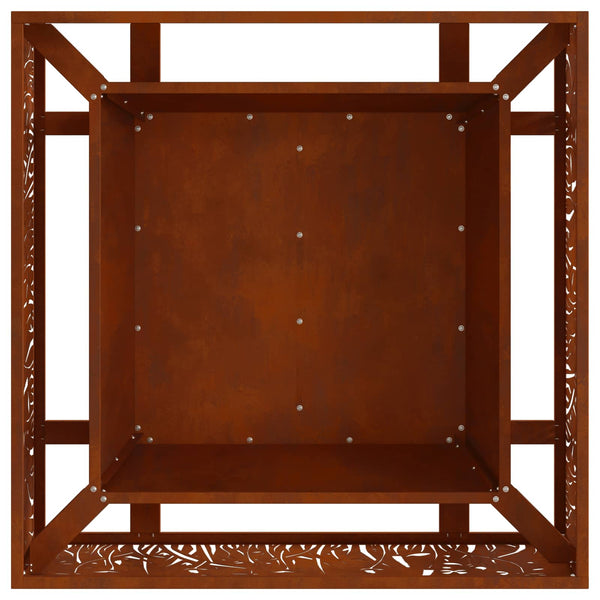 Feuerstelle Braun 80x80 cm Wetterfeststahl