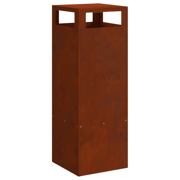 Feuerstelle Braun Wetterfeststahl 35x35x100cm