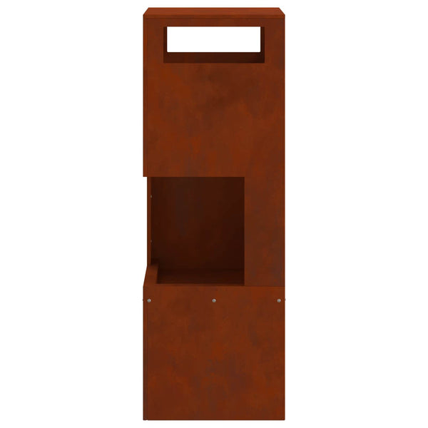 Feuerstelle Braun Wetterfeststahl 35x35x100cm