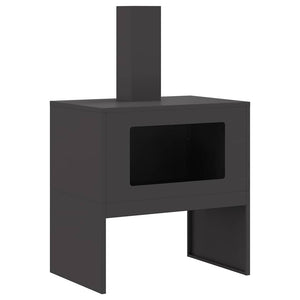 Feuerstelle Schwarz Stahl 60x40x96cm