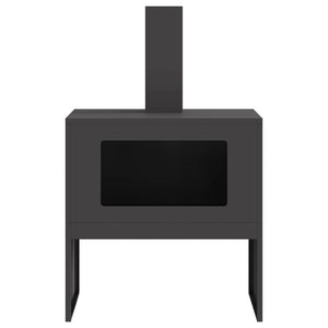 Feuerstelle Schwarz Stahl 60x40x96cm
