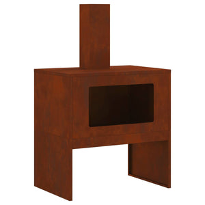 Feuerstelle Braun Wetterfeststahl 60x40x96cm
