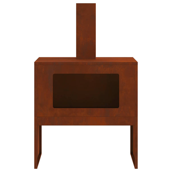 Feuerstelle Braun Wetterfeststahl 60x40x96cm
