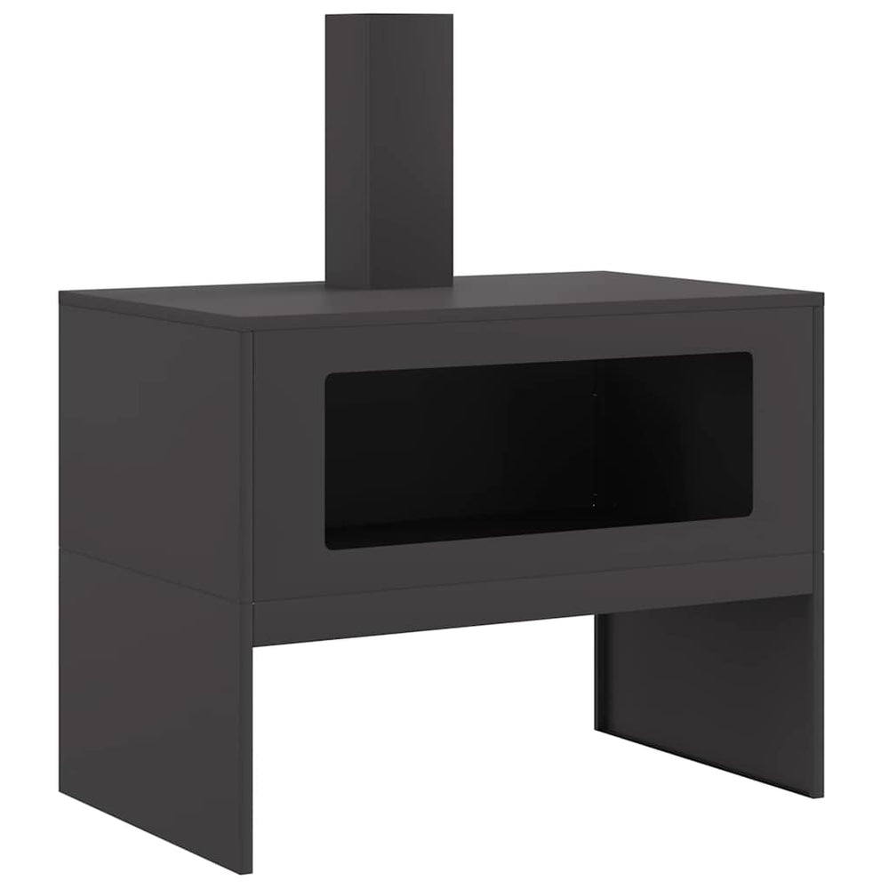 Feuerstelle Schwarz Stahl 80x50x96cm