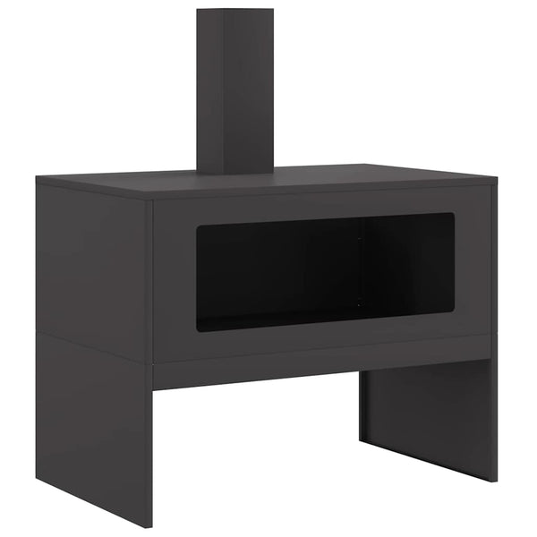 Feuerstelle Schwarz Stahl 80x50x96cm