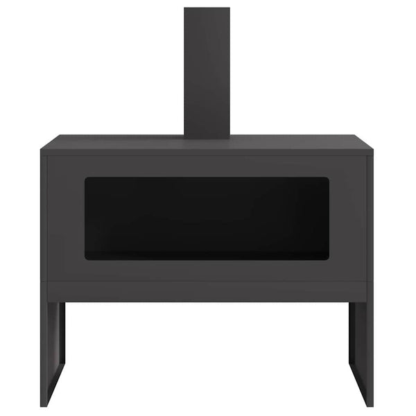 Feuerstelle Schwarz Stahl 80x50x96cm