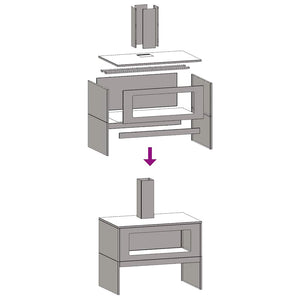 Feuerstelle Braun 80x50x96cm
