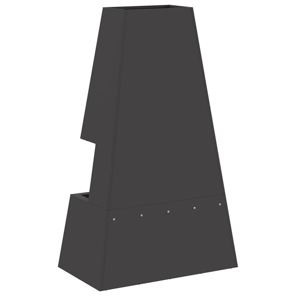 Feuerstelle Schwarz Stahl 60x35x100cm