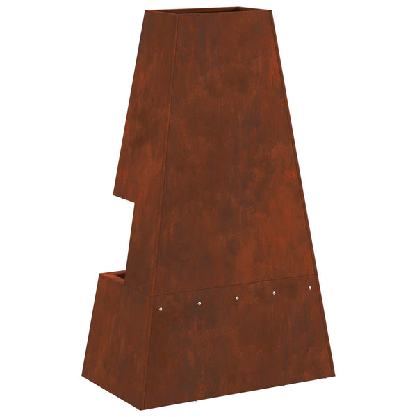 Feuerstelle Braun Wetterfeststahl 60x35x100cm