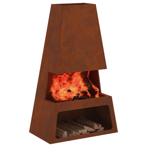 Feuerstelle Braun Wetterfeststahl 60x35x100cm