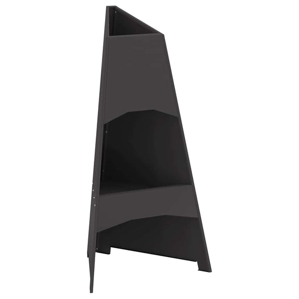 Feuerstelle Stahl Schwarz 50x50x95cm