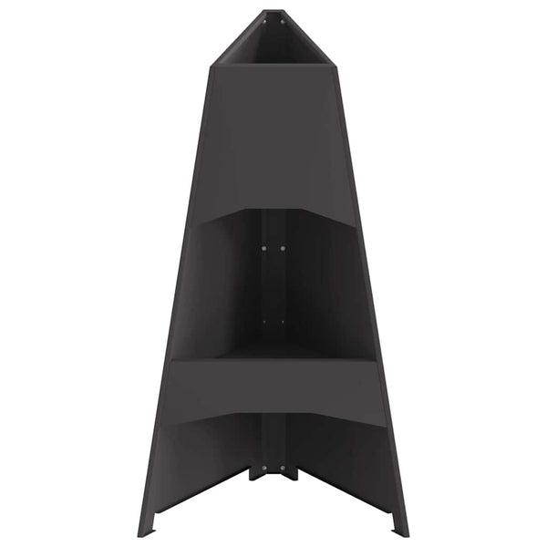 Feuerstelle Stahl Schwarz 50x50x95cm