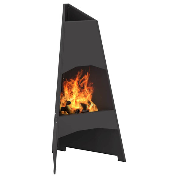 Feuerstelle Stahl Schwarz 50x50x95cm