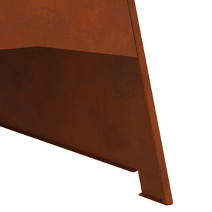 Feuerstelle Braun Wetterfeststahl 50x50x95cm