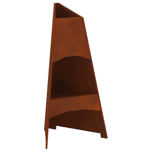 Feuerstelle Braun Wetterfeststahl 50x50x95cm