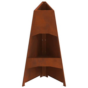 Feuerstelle Braun Wetterfeststahl 50x50x95cm