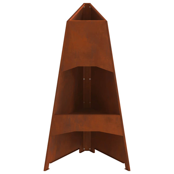 Feuerstelle Braun Wetterfeststahl 50x50x95cm