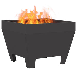 Feuerstelle Schwarz Stahl 50x50x38cm