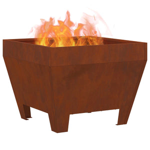 Feuerstelle Braun 50x50 cm aus Wetterfeststahl