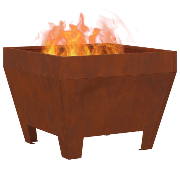Feuerstelle Braun 50x50 cm aus Wetterfeststahl