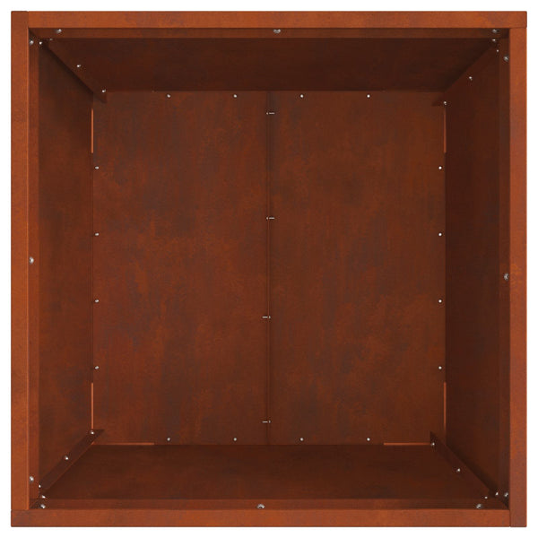 Feuerstelle Braun 50x50 cm aus Wetterfeststahl