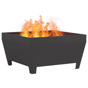Feuerstelle Schwarz Stahl 80x80 cm