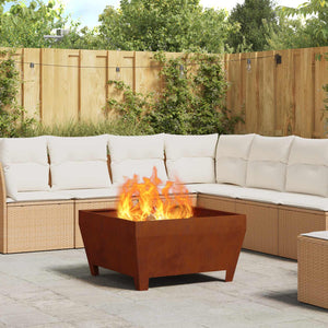 Feuerstelle Braun Wetterfeststahl 80x80 cm