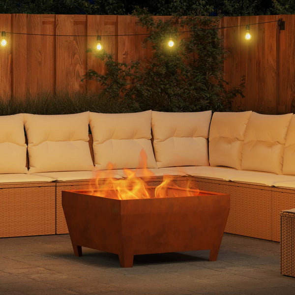 Feuerstelle Braun Wetterfeststahl 80x80 cm