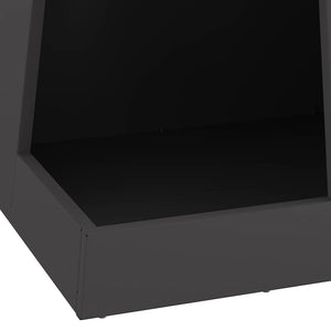 Feuerstelle Schwarz Stahl 35x35x100cm