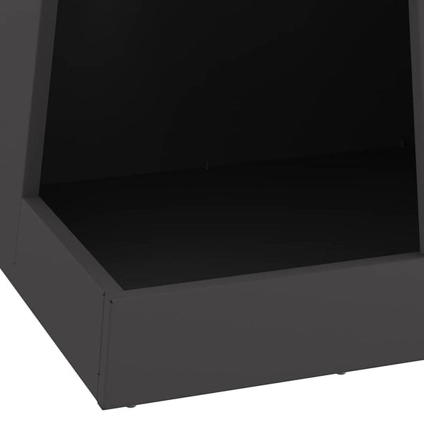 Feuerstelle Schwarz Stahl 35x35x100cm