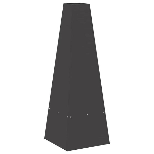Feuerstelle Schwarz Stahl 35x35x100cm