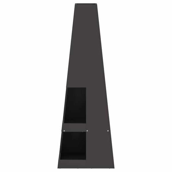 Feuerstelle Schwarz Stahl 35x35x100cm