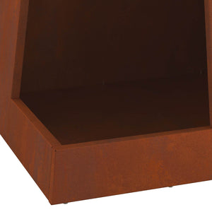 Feuerstelle Braun Wetterstahl 35x35x100cm