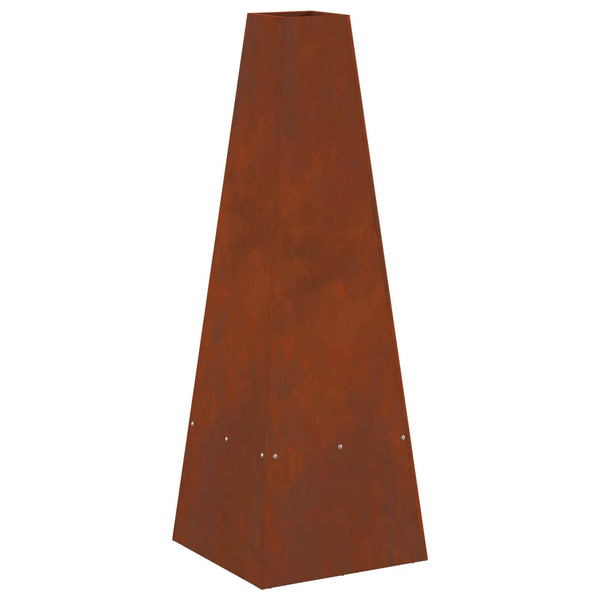 Feuerstelle Braun Wetterstahl 35x35x100cm