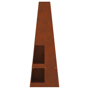 Feuerstelle Braun Wetterstahl 35x35x100cm