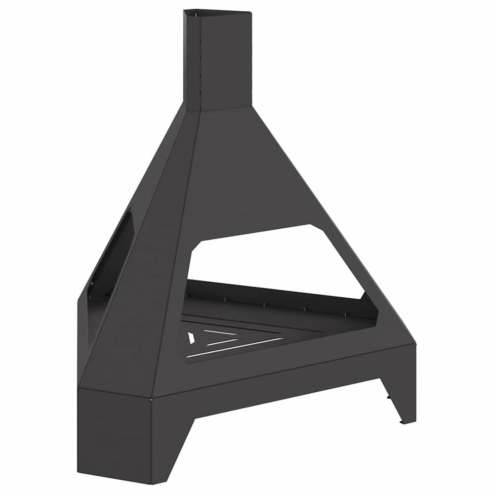 Feuerstelle Schwarz Stahl 50x43x52cm