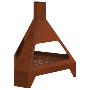 Feuerstelle Braun Wetterfeststahl 50x43x52cm