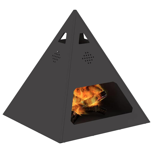 Feuerstelle Schwarz Stahl 50x50 cm