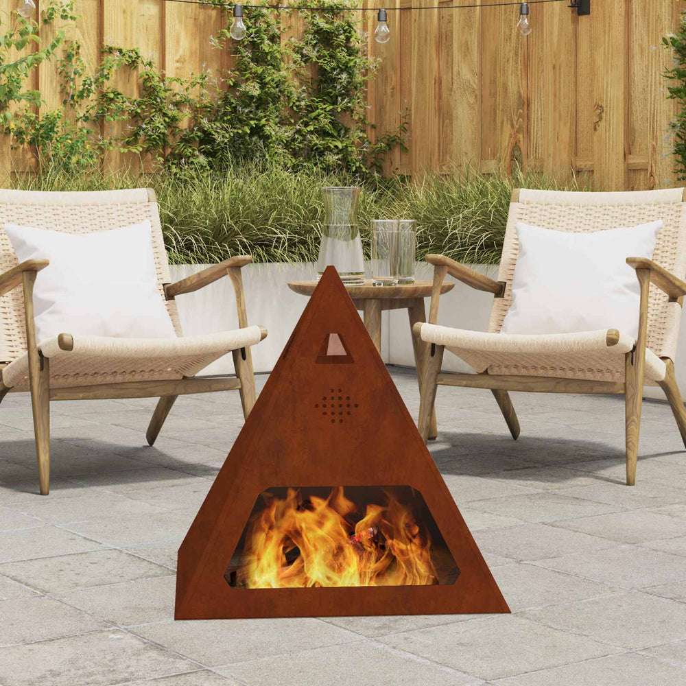 Feuerstelle Braun 50x50 cm Wetterfeststahl