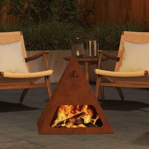Feuerstelle Braun 50x50 cm Wetterfeststahl