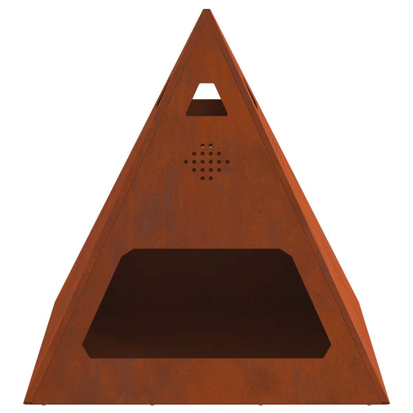 Feuerstelle Braun 50x50 cm Wetterfeststahl