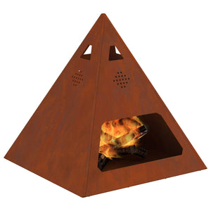 Feuerstelle Braun 50x50 cm Wetterfeststahl