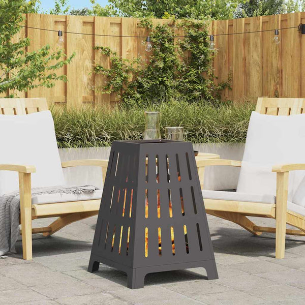 Feuerstelle Schwarz Stahl 50x50x70cm