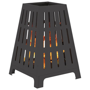 Feuerstelle Schwarz Stahl 50x50x70cm
