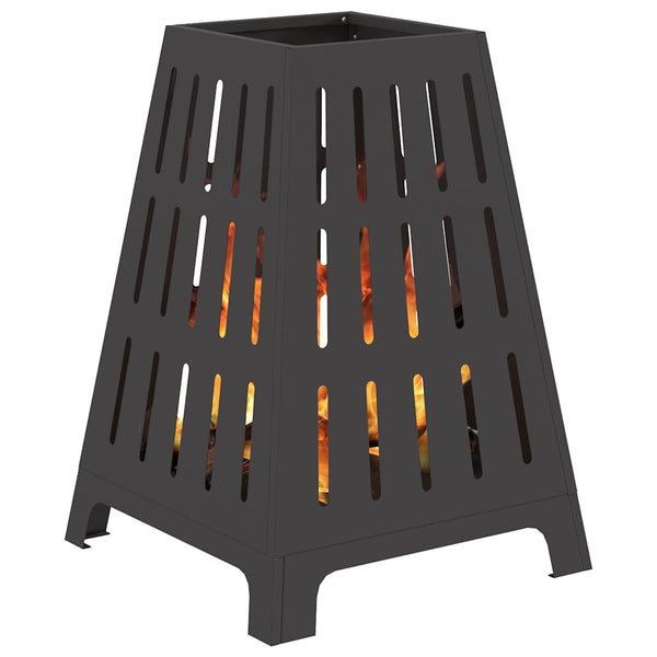 Feuerstelle Schwarz Stahl 50x50x70cm