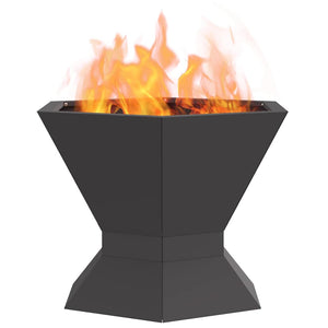 Feuerstelle Schwarz Stahl 50x50 cm