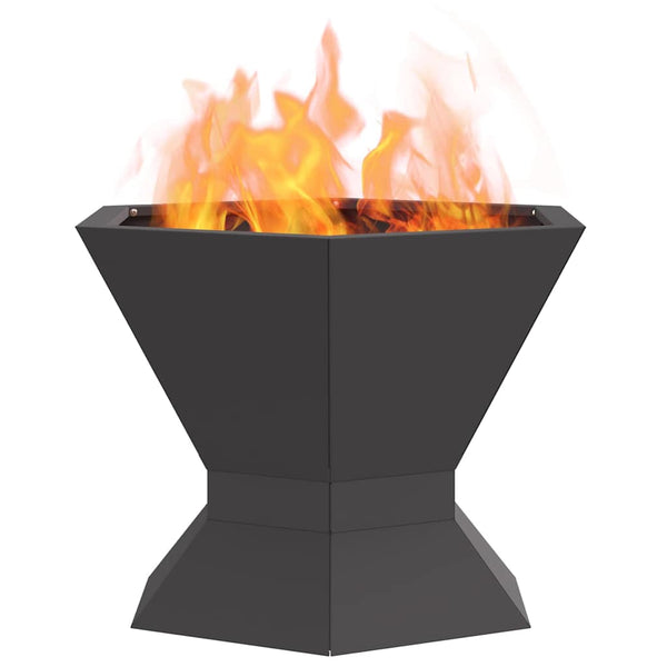 Feuerstelle Schwarz Stahl 50x50 cm