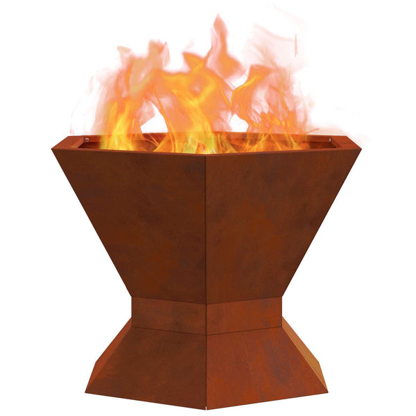Feuerstelle Braun 50x50cm aus Wetterfeststahl